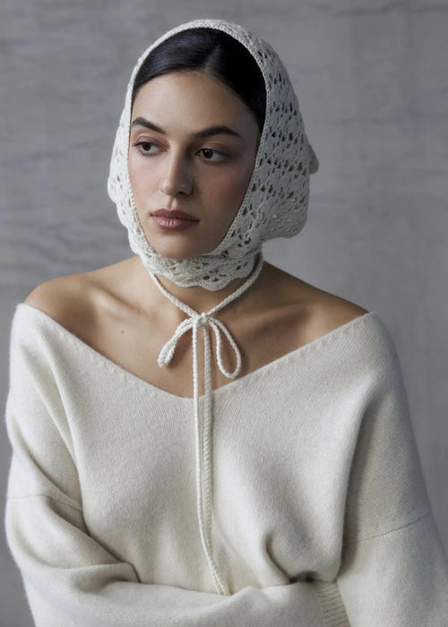 Floral Crochet Cashmere Scarf - NiSO