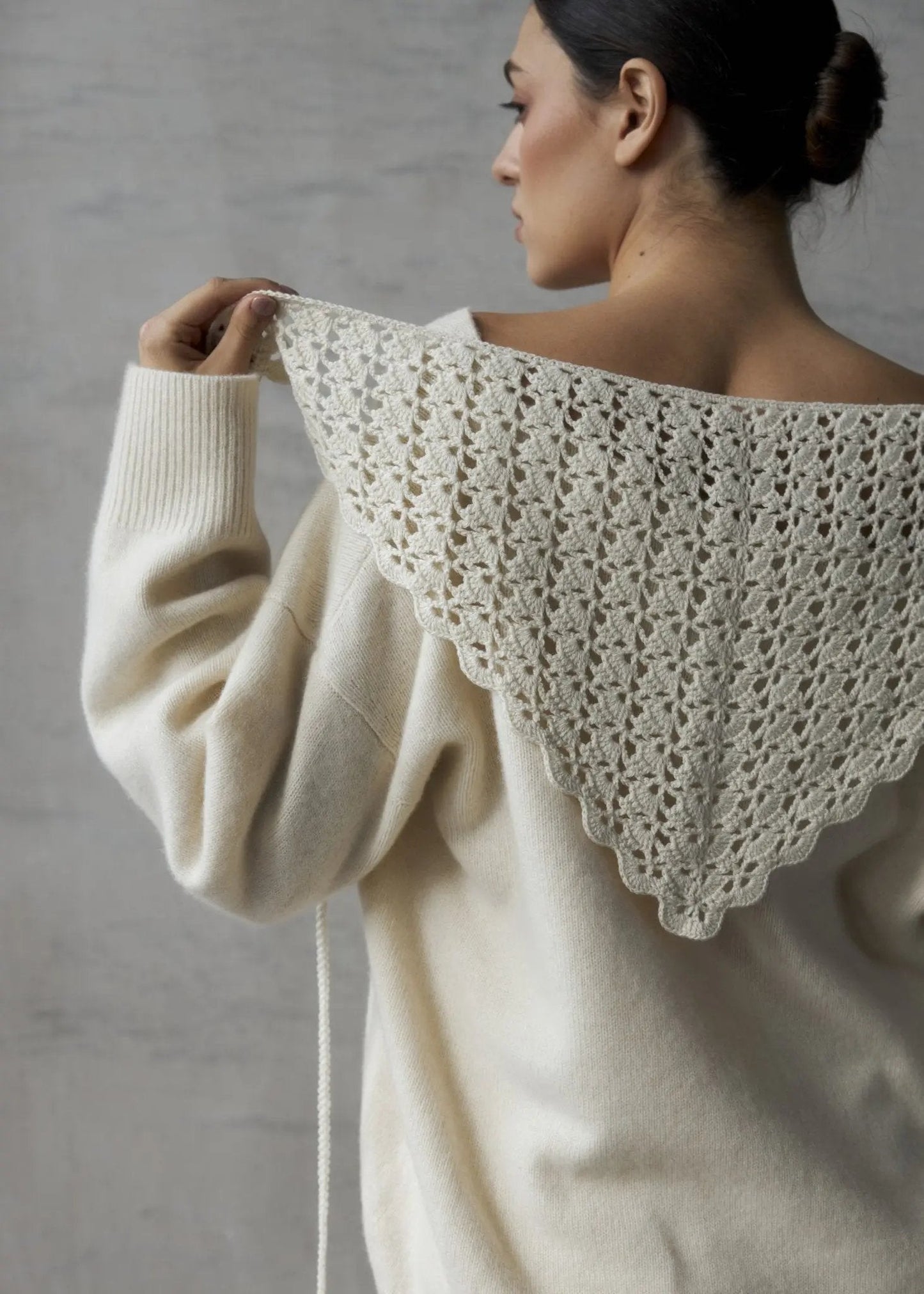 Floral Crochet Cashmere Scarf - NiSO