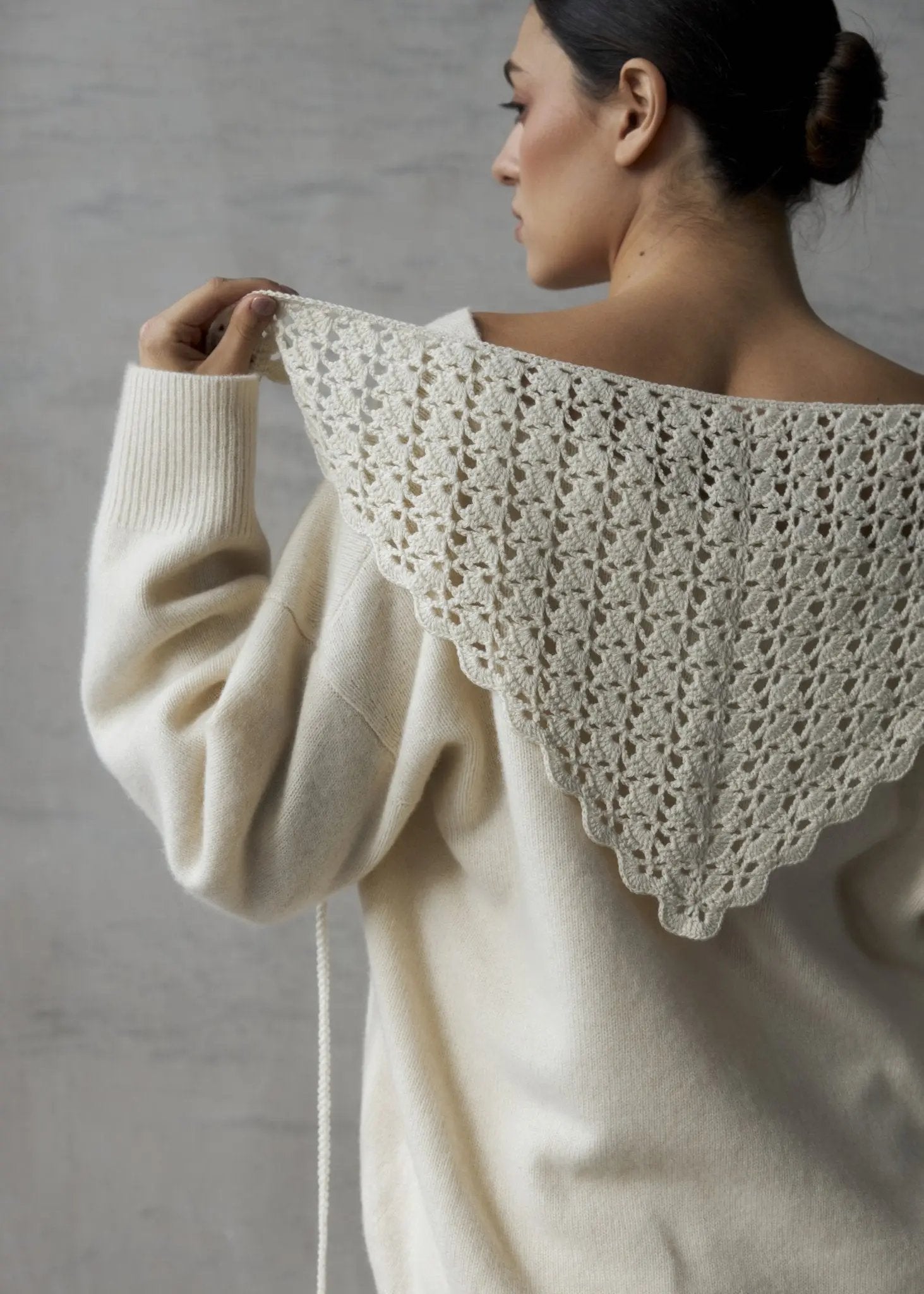 Floral Crochet Cashmere Scarf - NiSO