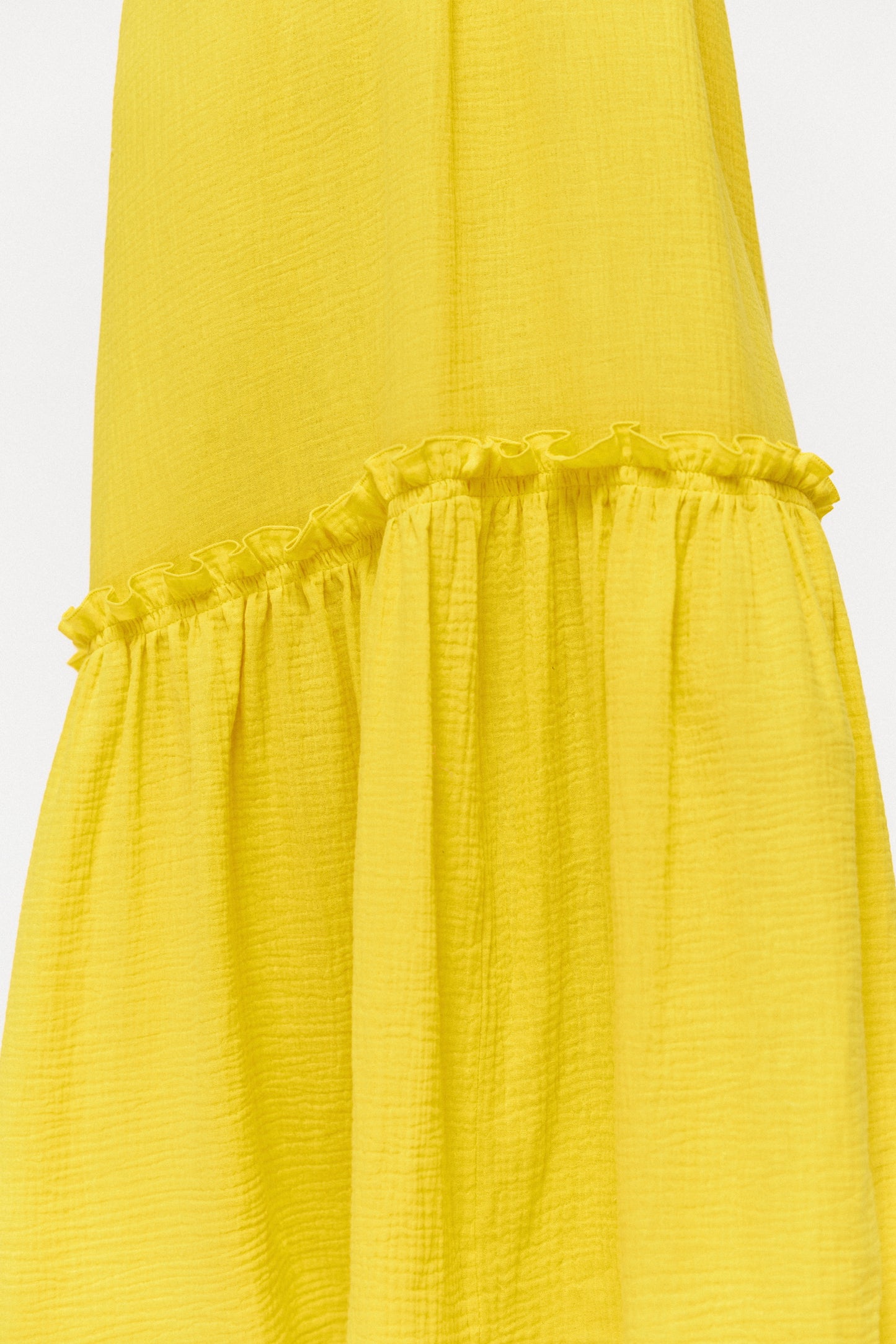 Universal Midi Muslin Summer Dress in Yellow