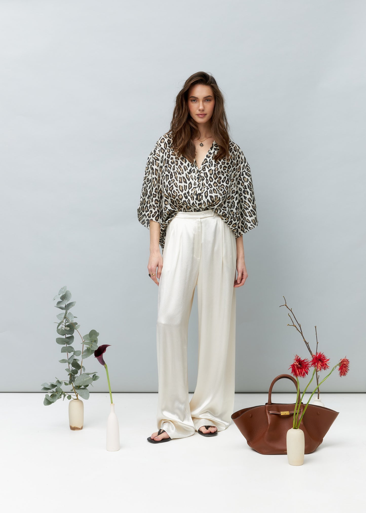 Leopard 100% Premium Silk Blouse