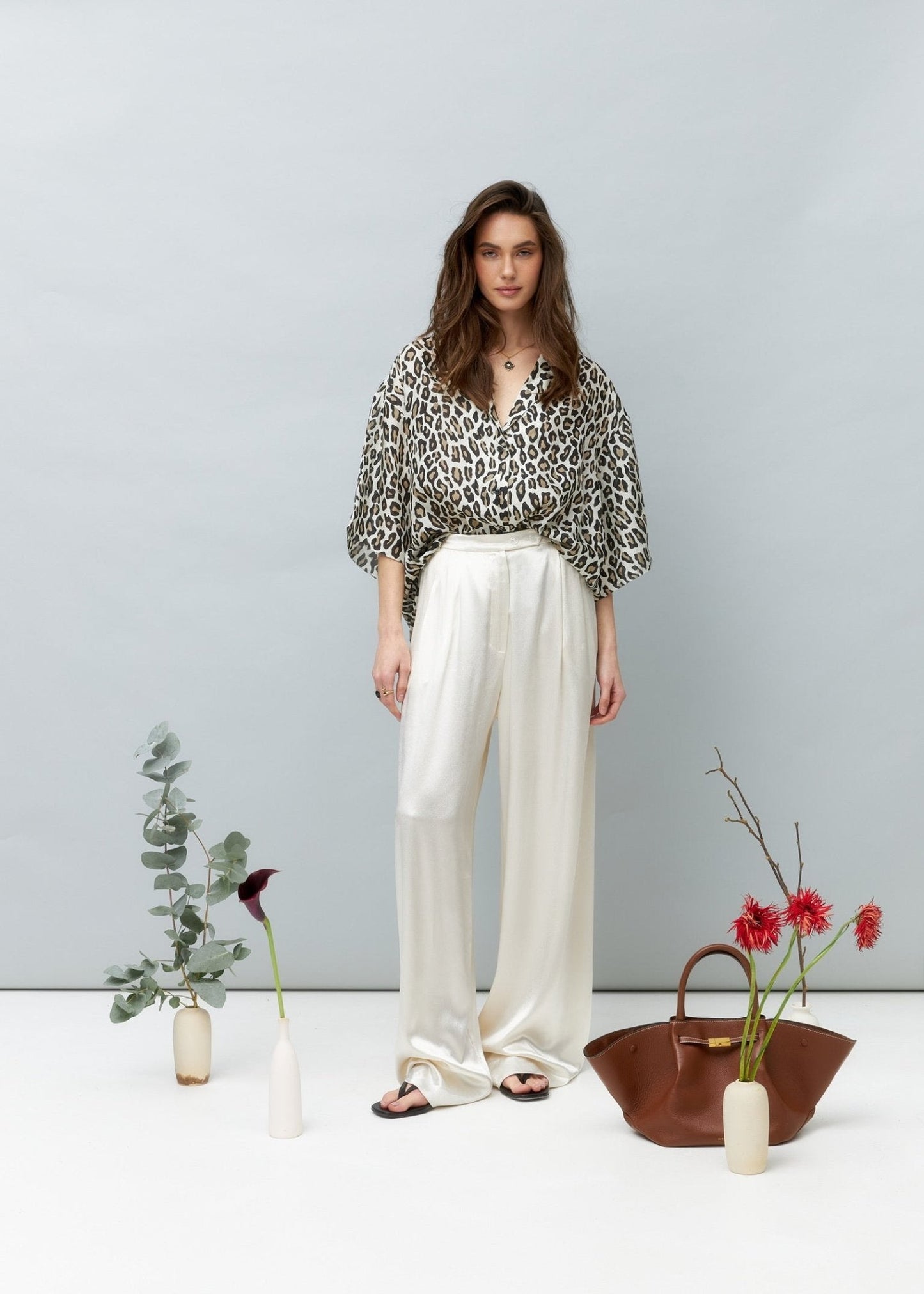 Leopard 100% Premium Silk Blouse - NiSO