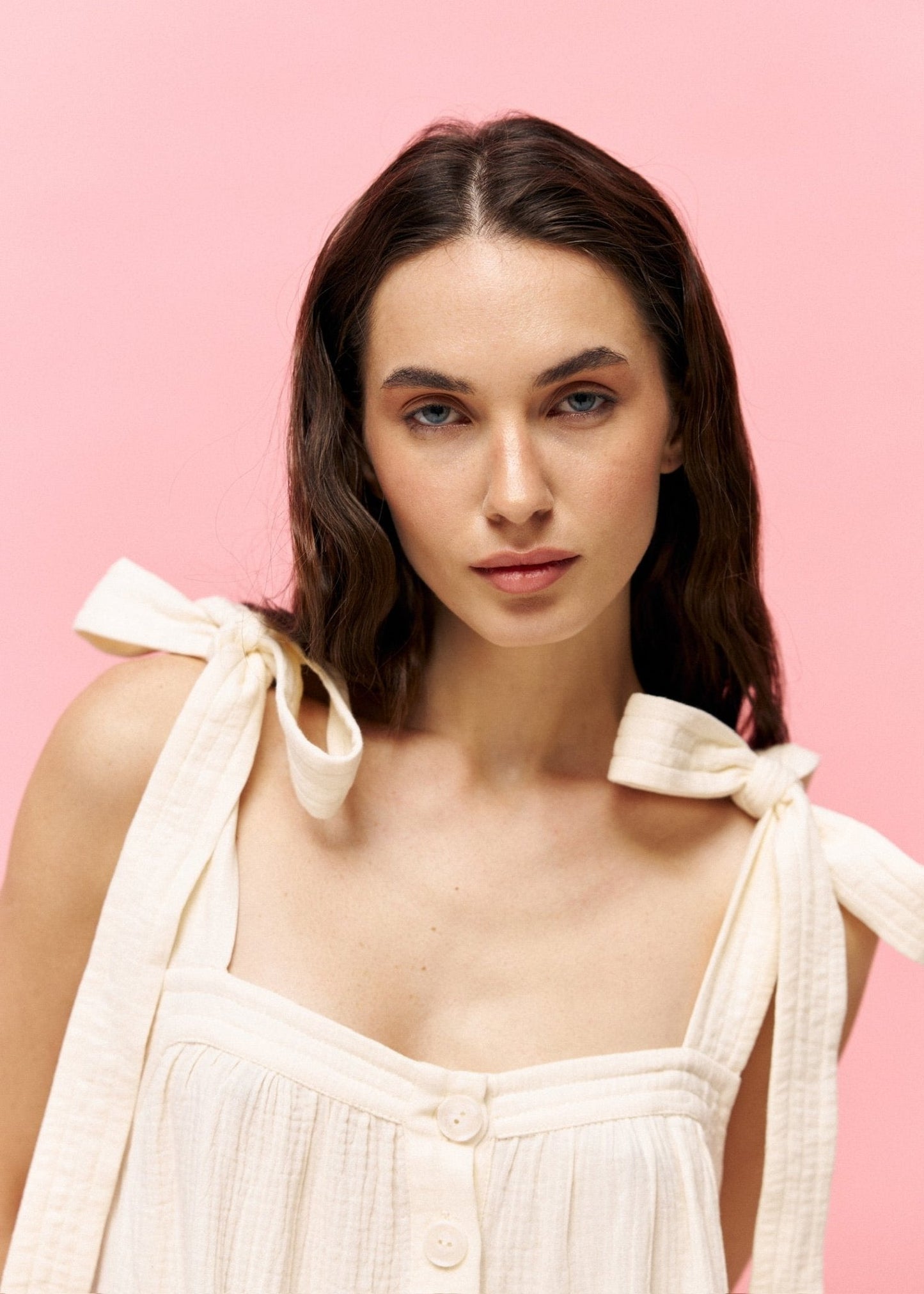 Universal Long Muslin Summer Dress in Ivory - NiSO