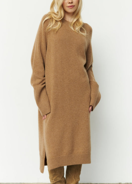 Pure Cashmere Dress in Camel - NiSO