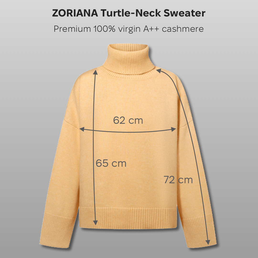 ZORIANA Turtle-Neck Cashmere Sweater in Dark Orange NiSO