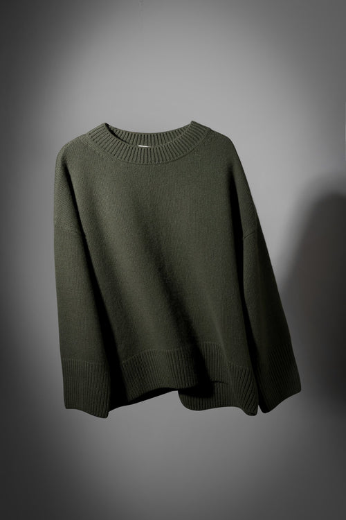 ZORIANA Crew-Neck Cashmere Sweater in Dark Green NiSO