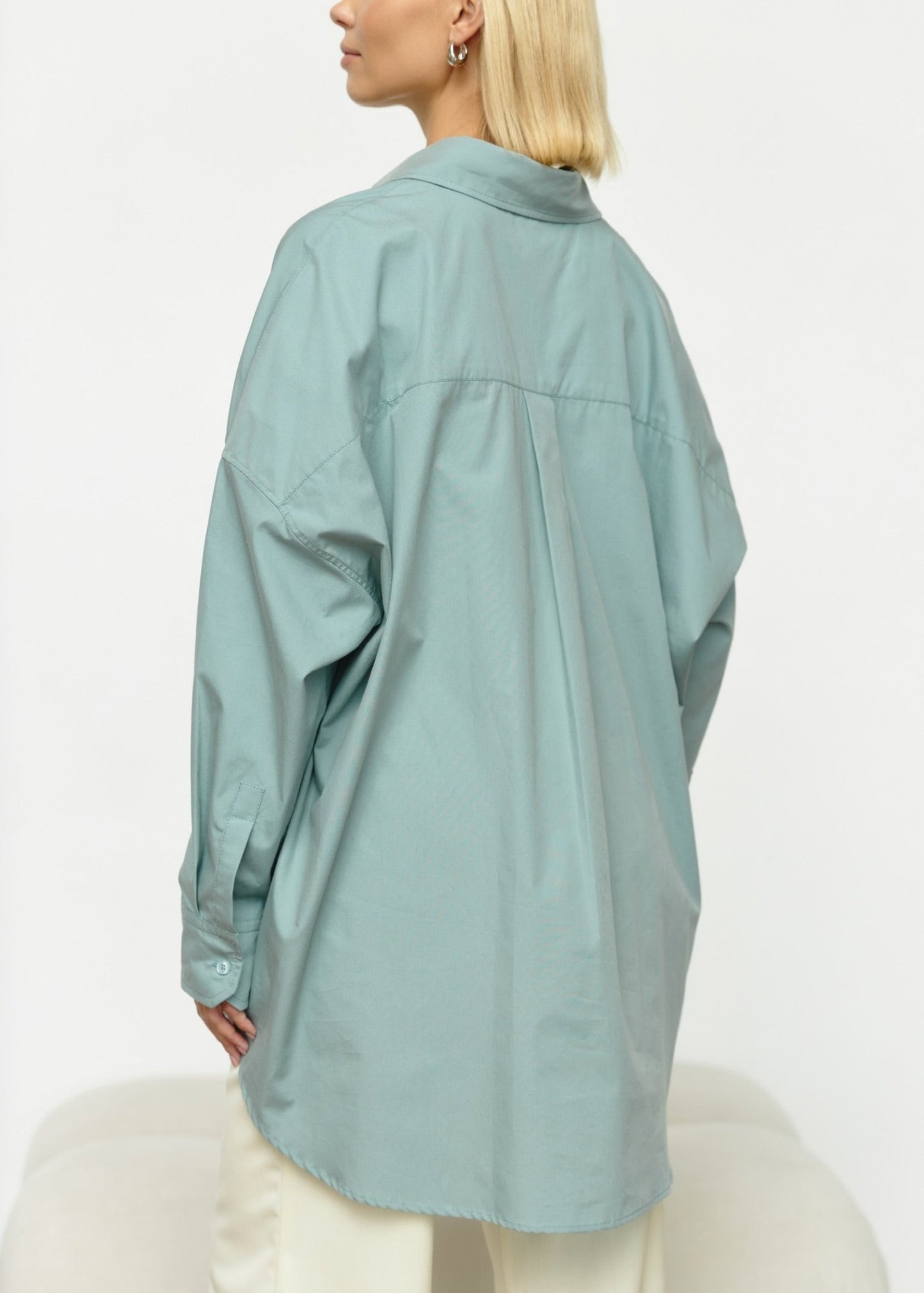 Classic Natural Cotton Shirt in Sage - NiSO