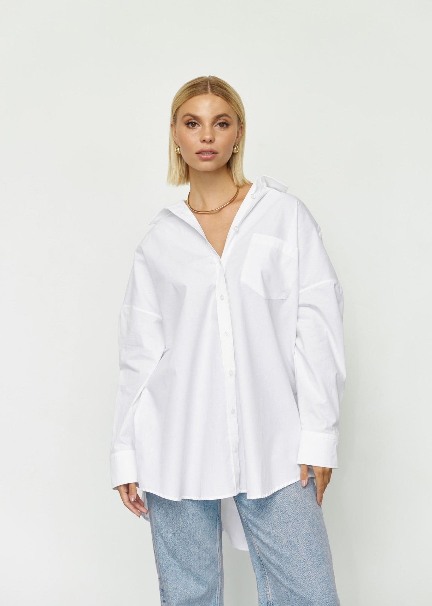 Classic Natural Cotton Shirt in White - NiSO
