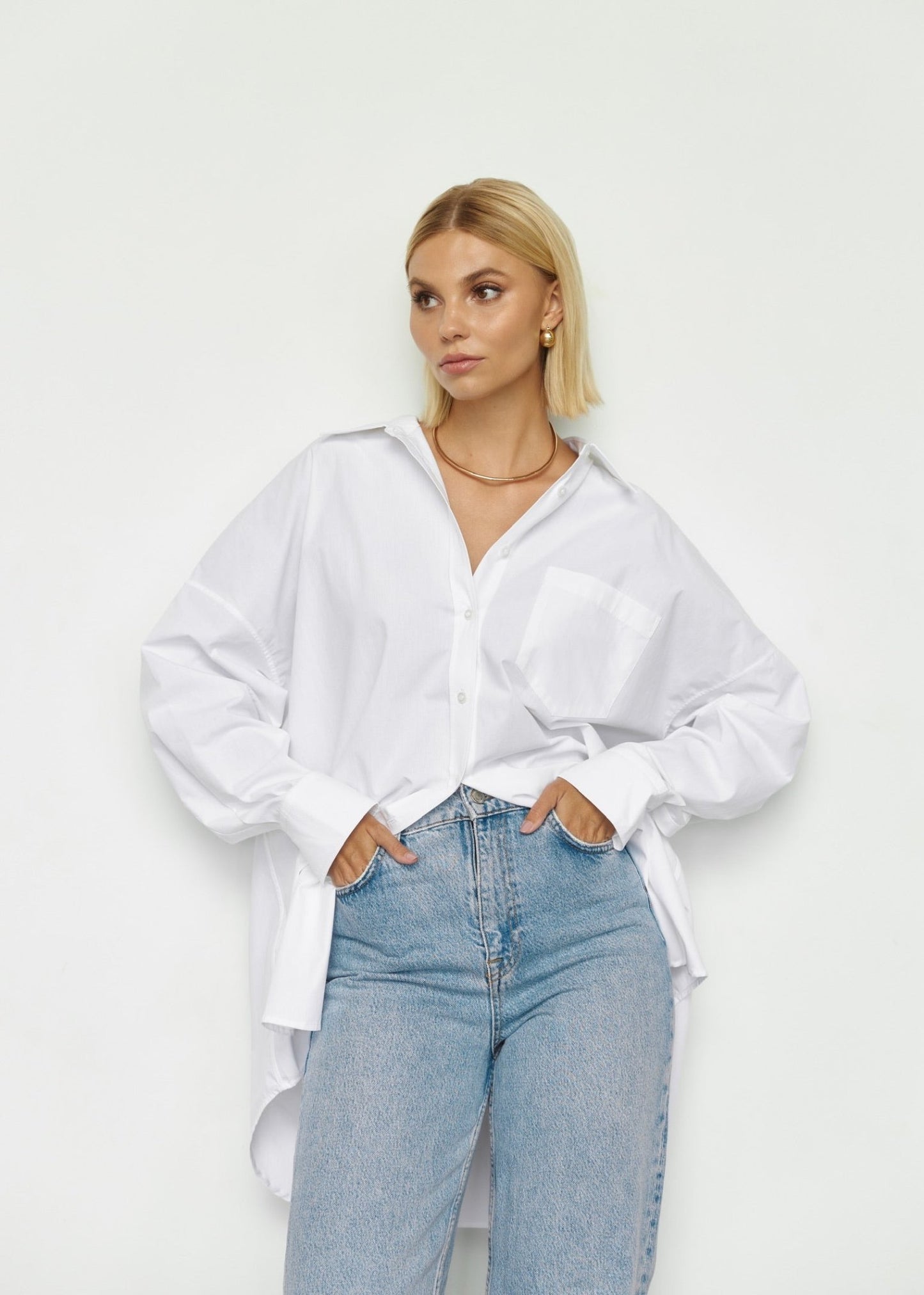 Classic Natural Cotton Shirt in White - NiSO