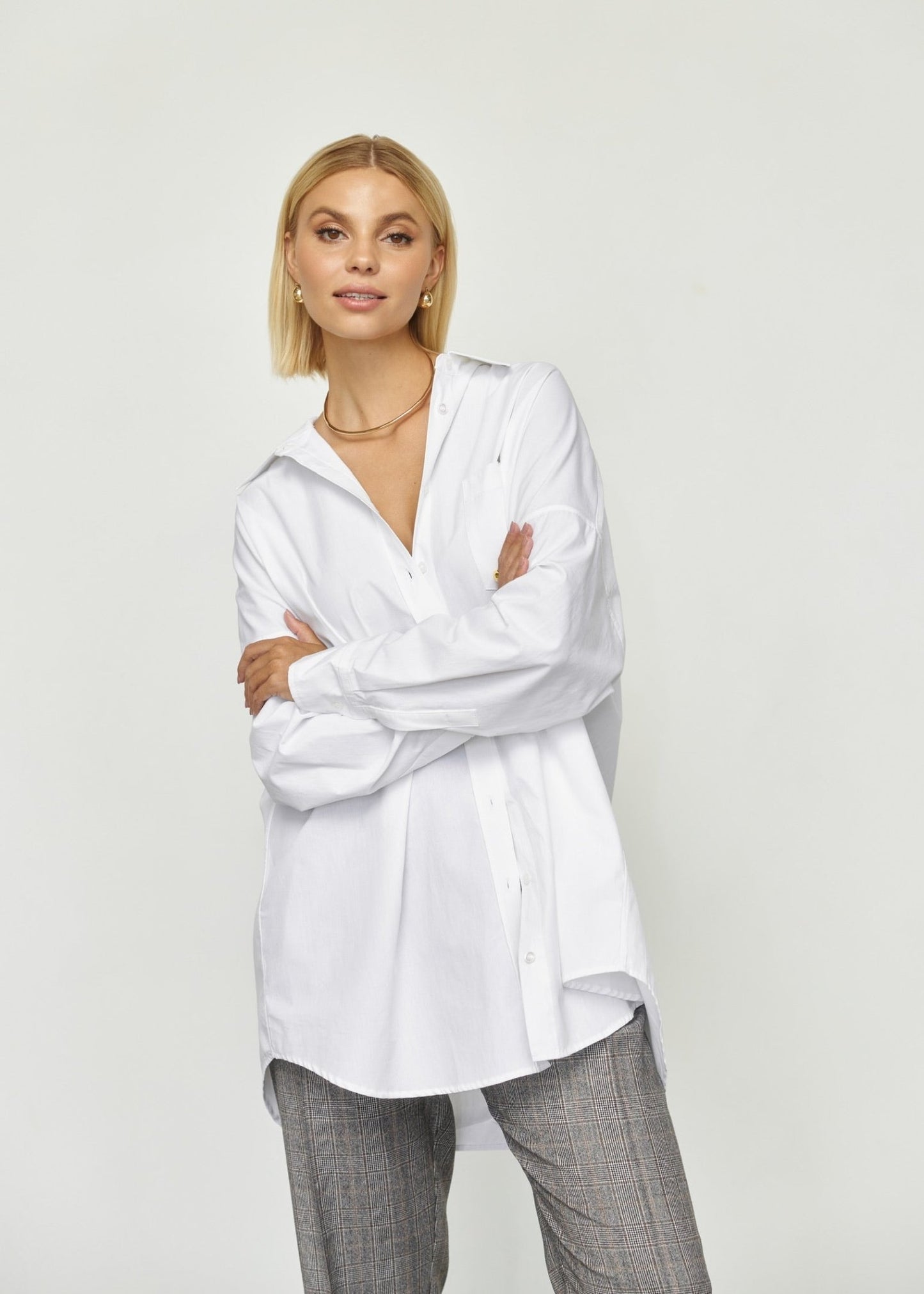 Classic Natural Cotton Shirt in White - NiSO