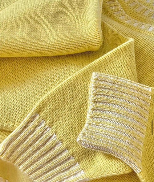 Crew - Neck 100% Cashmere Short Sweater in Yellow - NiSO