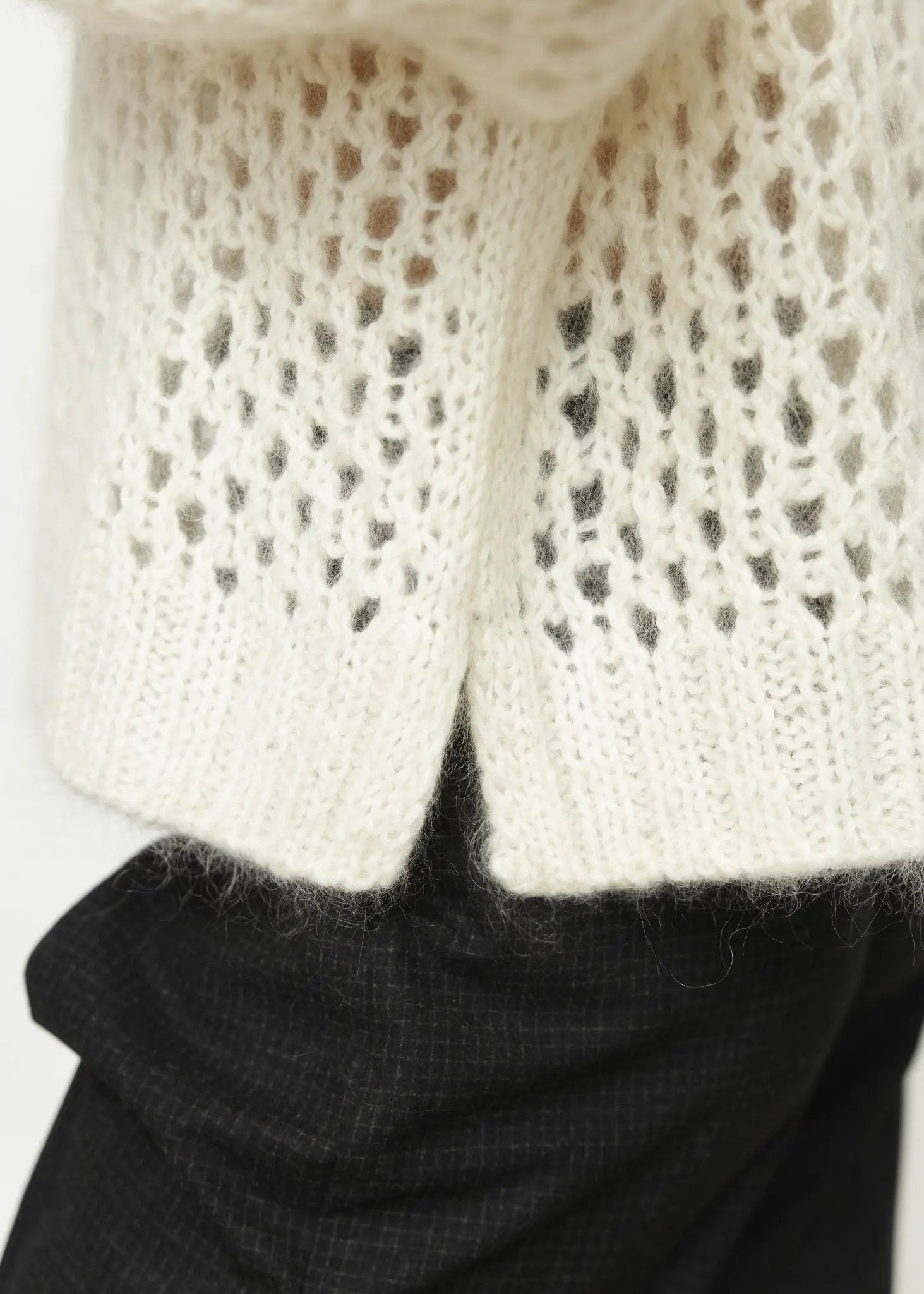 ZLATA Kid Mohair Handcrafted Sweater in White NiSO