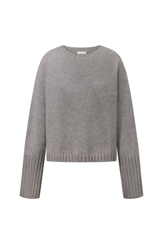 ORYNA Crew-Neck Cashmere Sweater in Gray NiSO
