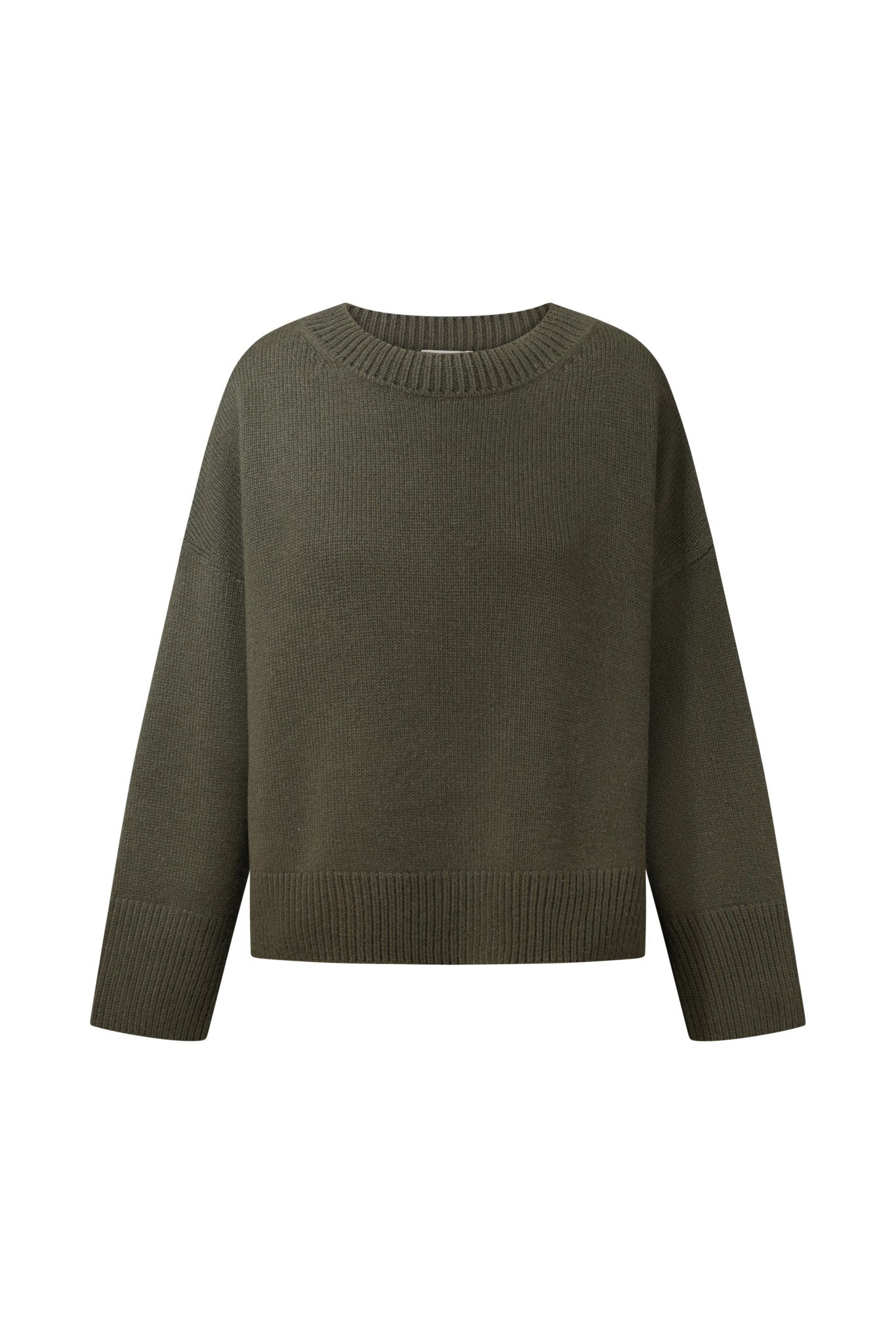 ZORIANA Crew-Neck Cashmere Sweater in Dark Green NiSO