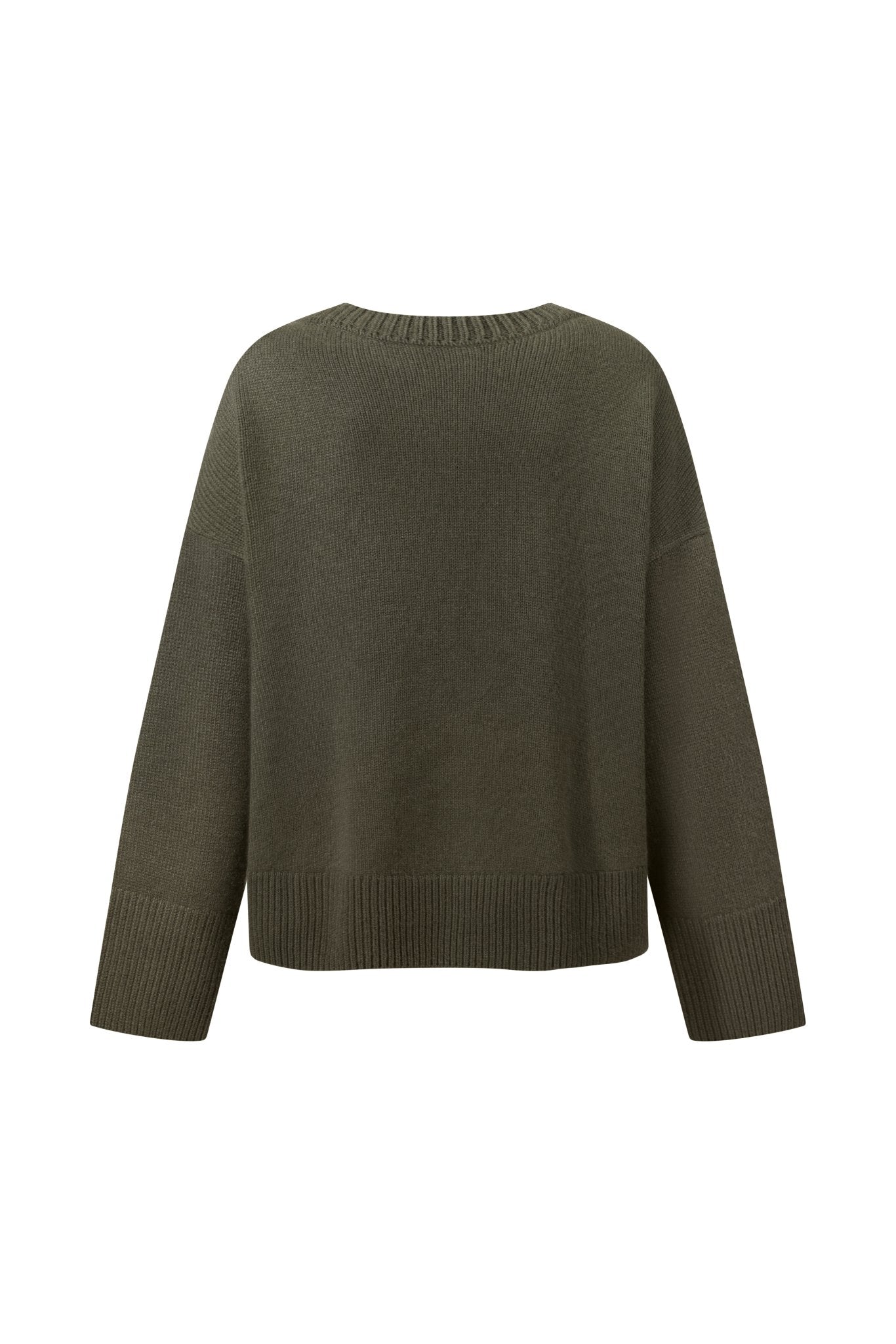 ZORIANA Crew-Neck Cashmere Sweater in Dark Green NiSO