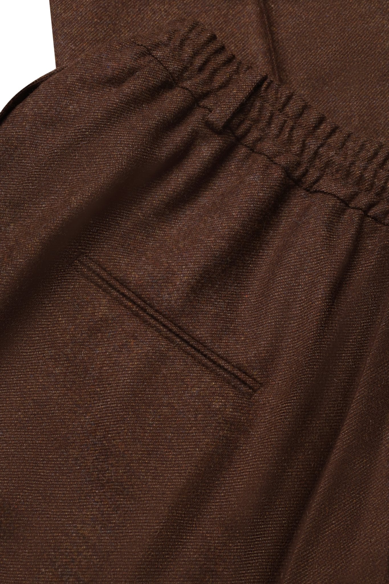 Wool Palazzo Trousers in Dark Brown NiSO