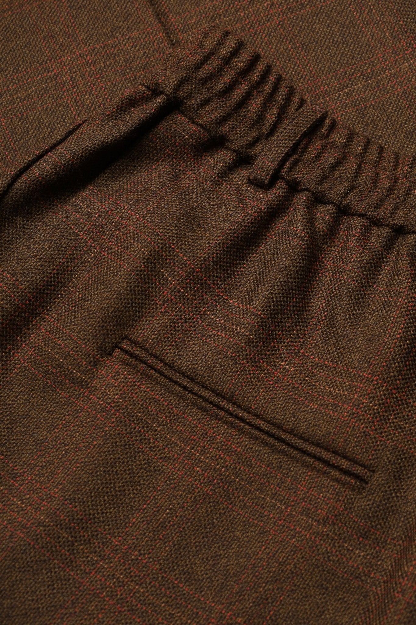 Wool Palazzo Trousers in Dark Brown Check NiSO
