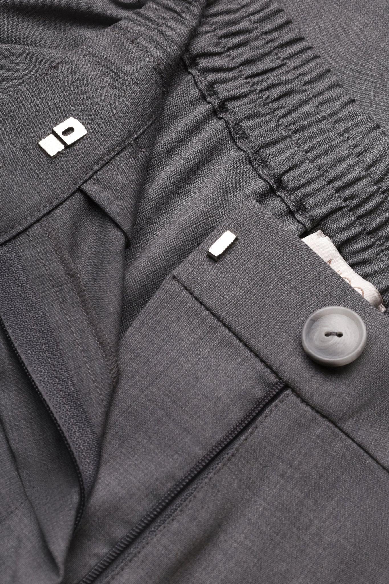 Wool Palazzo Trousers in Gray NiSO