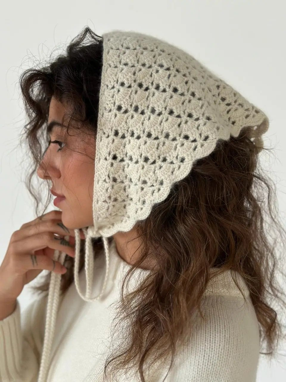 Floral Crochet Cashmere Scarf - NiSO