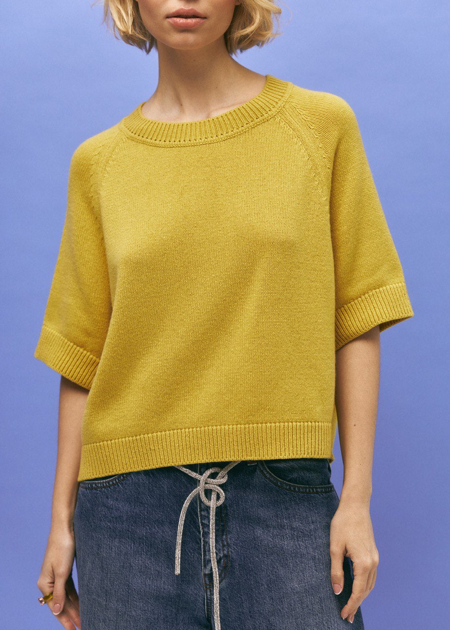 Lightweight Cashmere T-Shirt in Yellow
