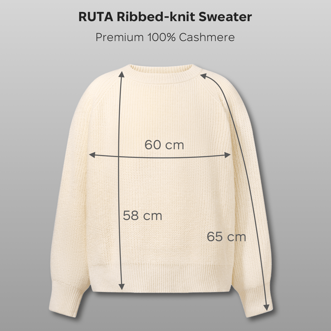 RUTA Ribbed-knit Cashmere Sweater in Ivory NiSO