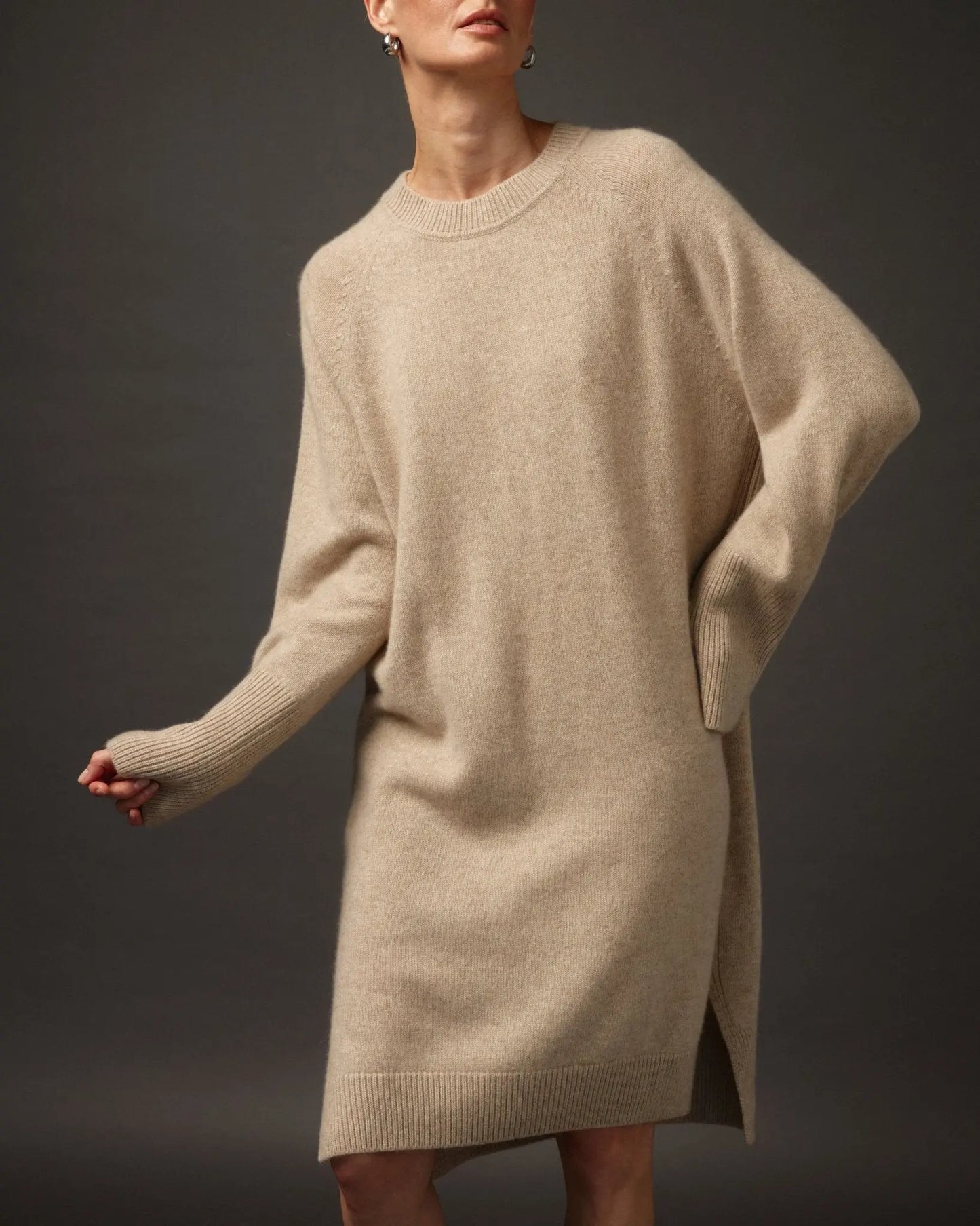Pure Cashmere Dress in Beige - NiSO
