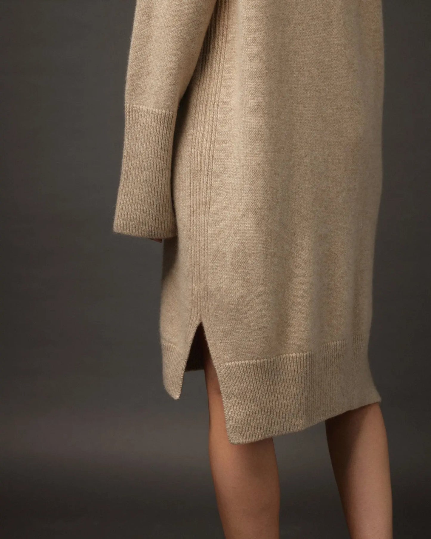 Pure Cashmere Dress in Beige - NiSO