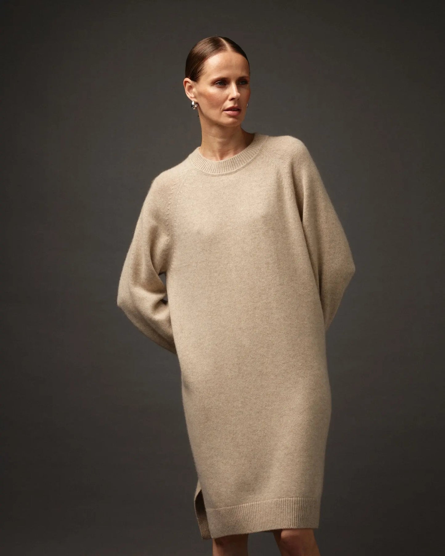 Pure Cashmere Dress in Beige - NiSO