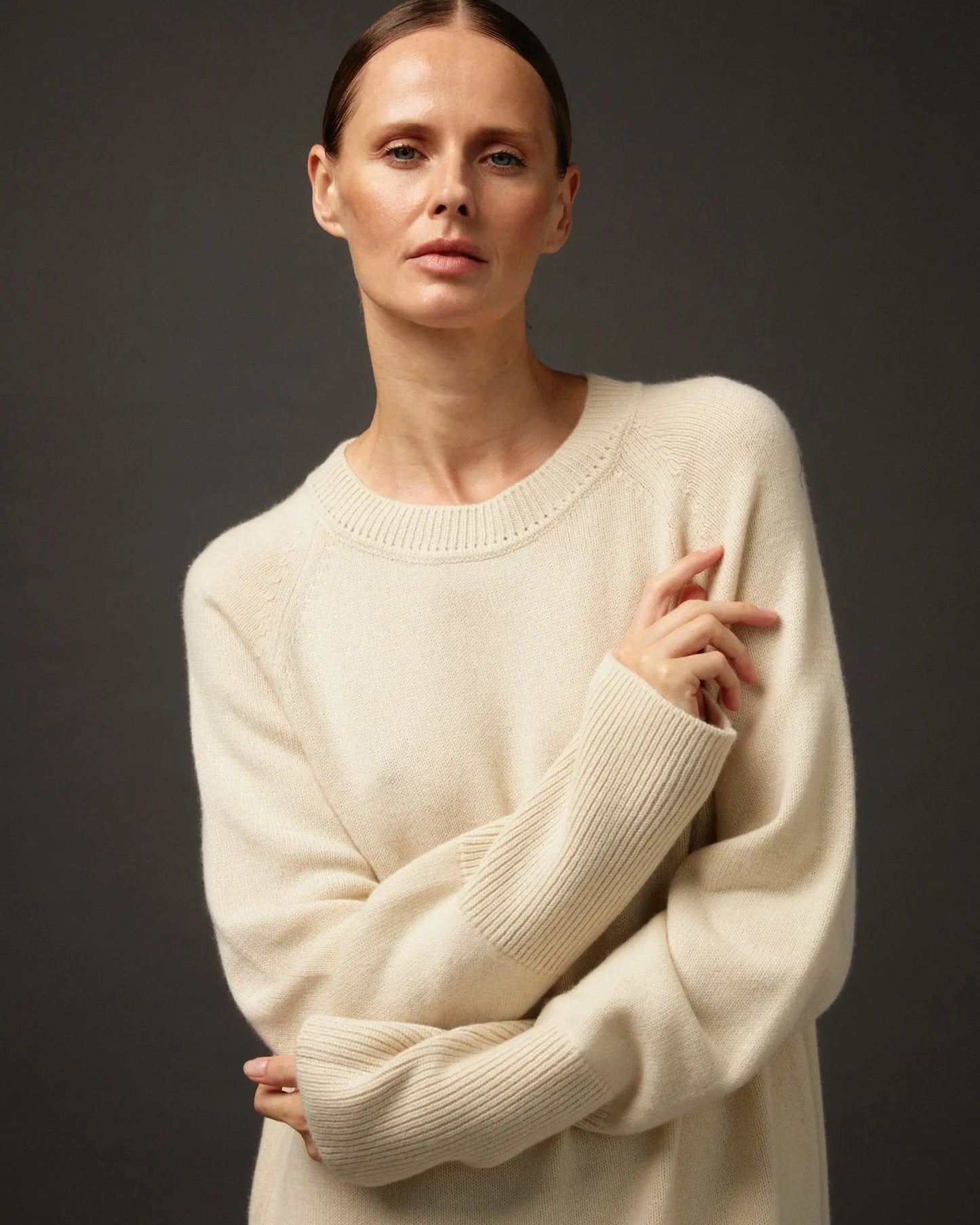 Pure Cashmere Dress in Ivory - NiSO