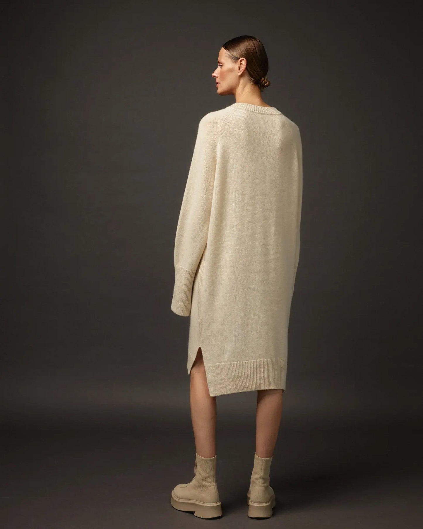 Pure Cashmere Dress in Ivory - NiSO