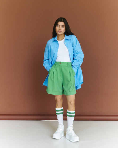 Classic Natural Cotton Shirt in Light Blue - NiSO