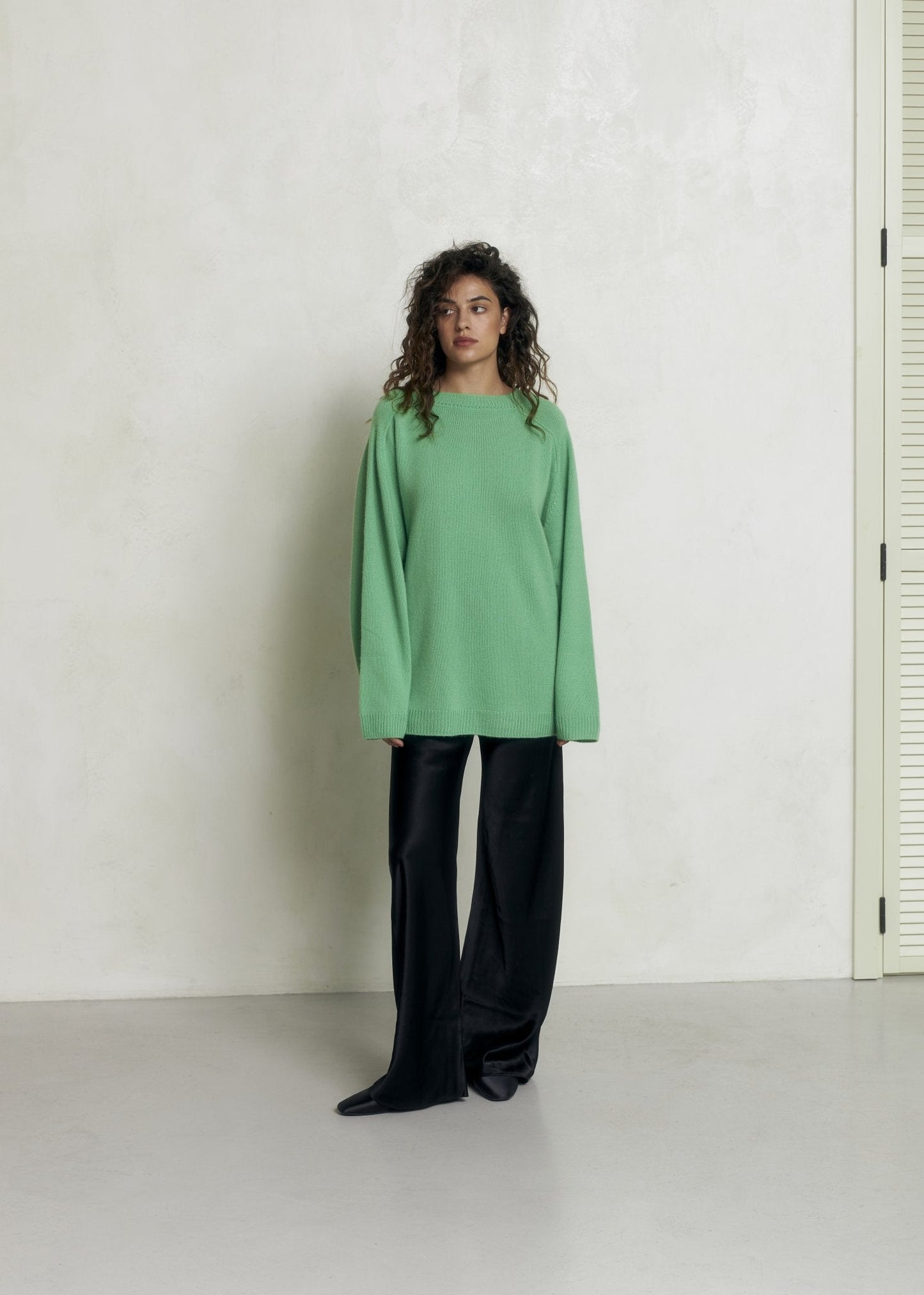 DZVINKA Crew - Neck Cashmere Sweater in Green - NiSO