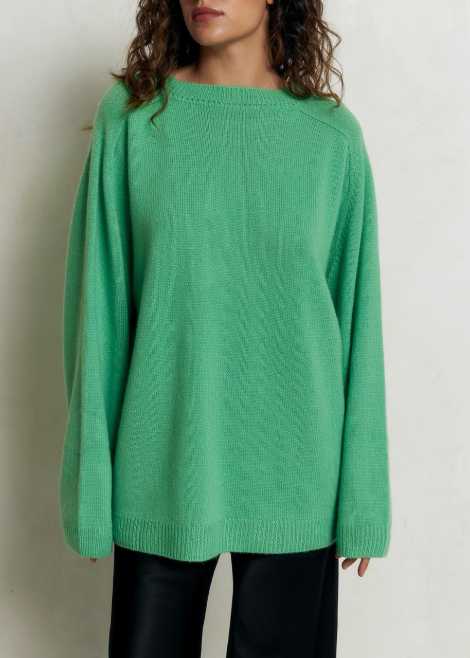 DZVINKA Crew - Neck Cashmere Sweater in Green - NiSO