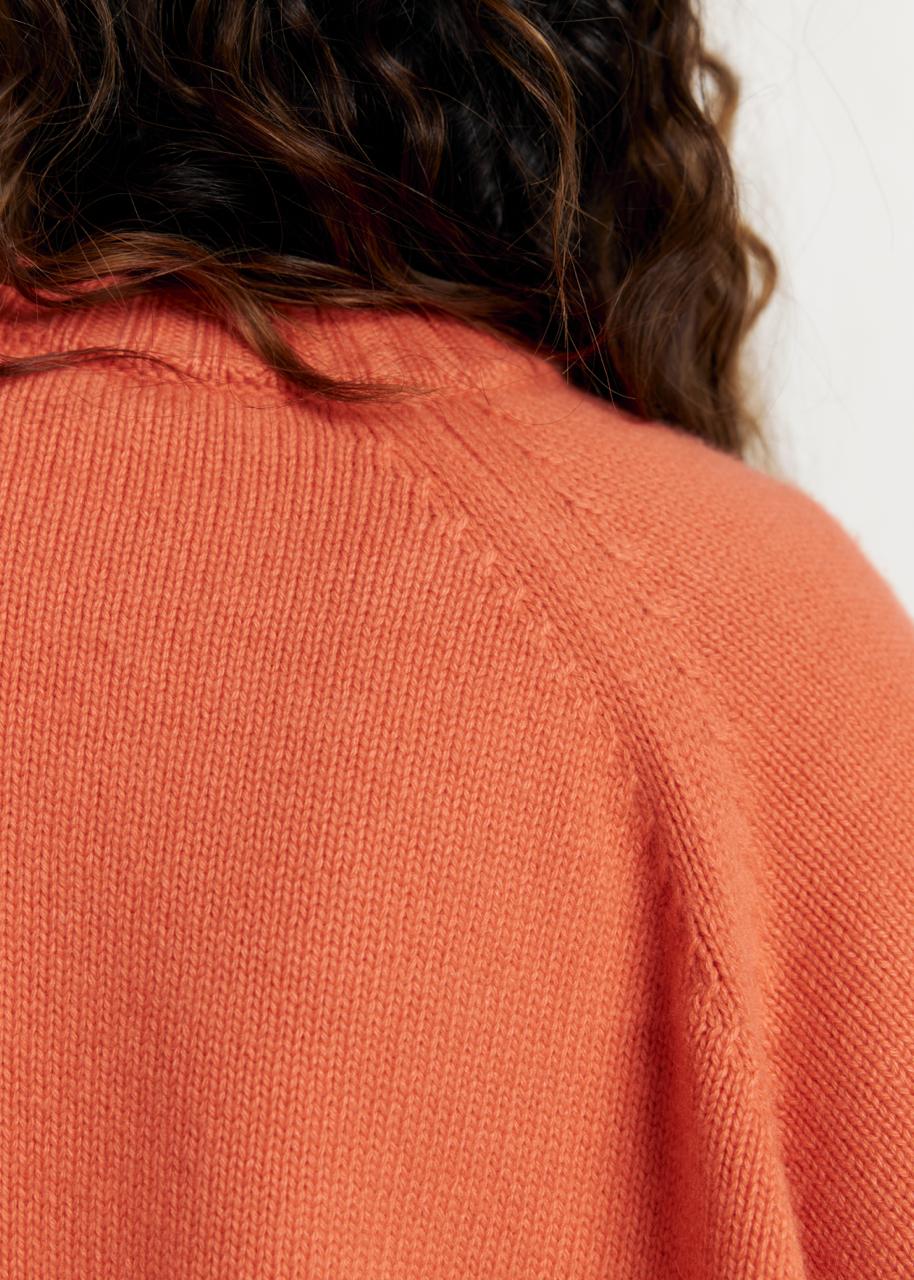 LYBID Crew - Neck Cashmere Sweater in Orange - NiSO