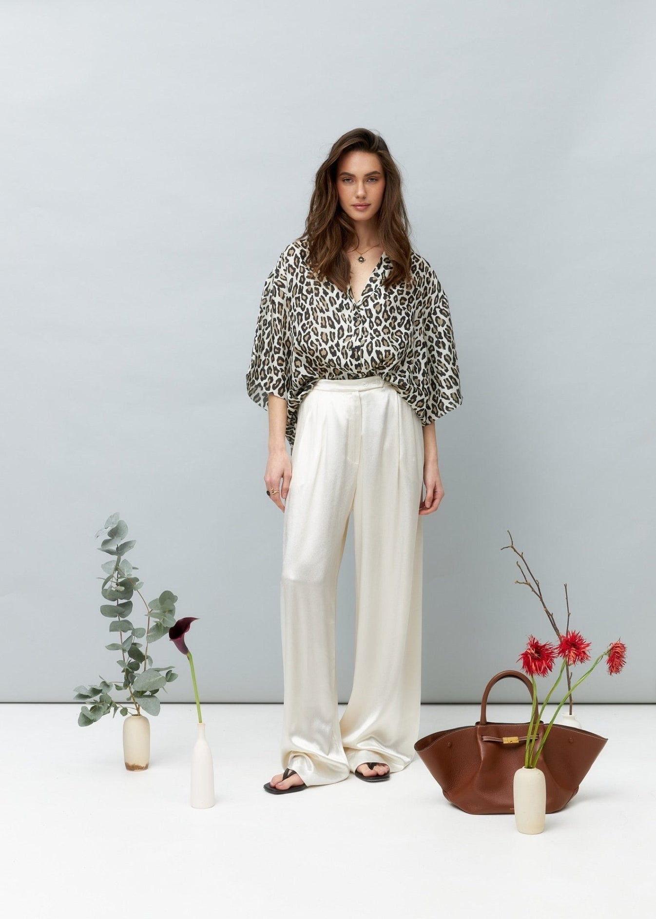 Leopard Premium Silk Blouse - silk blouse