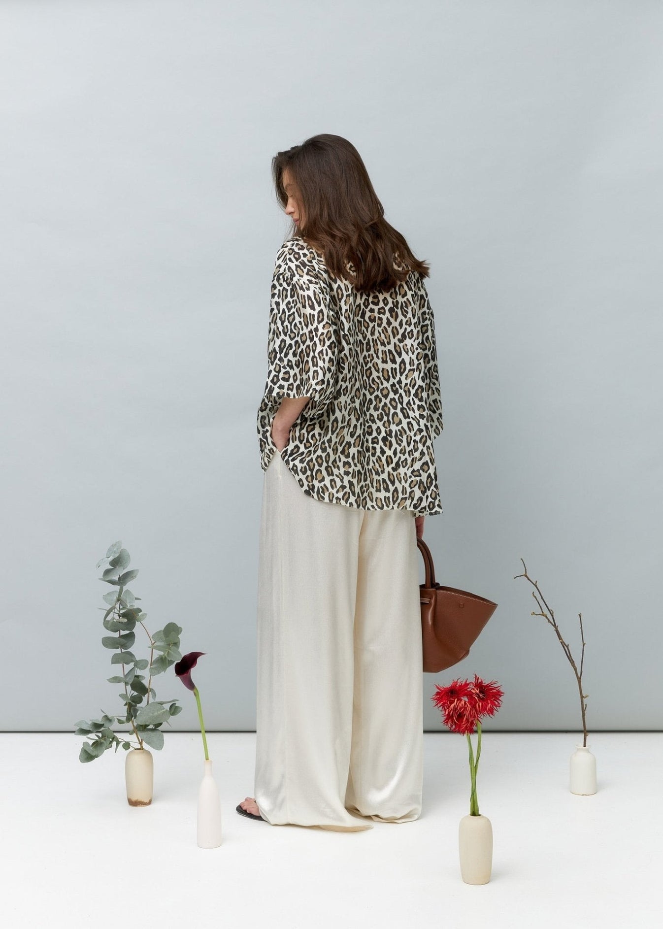 Leopard Premium Silk Blouse - silk blouse
