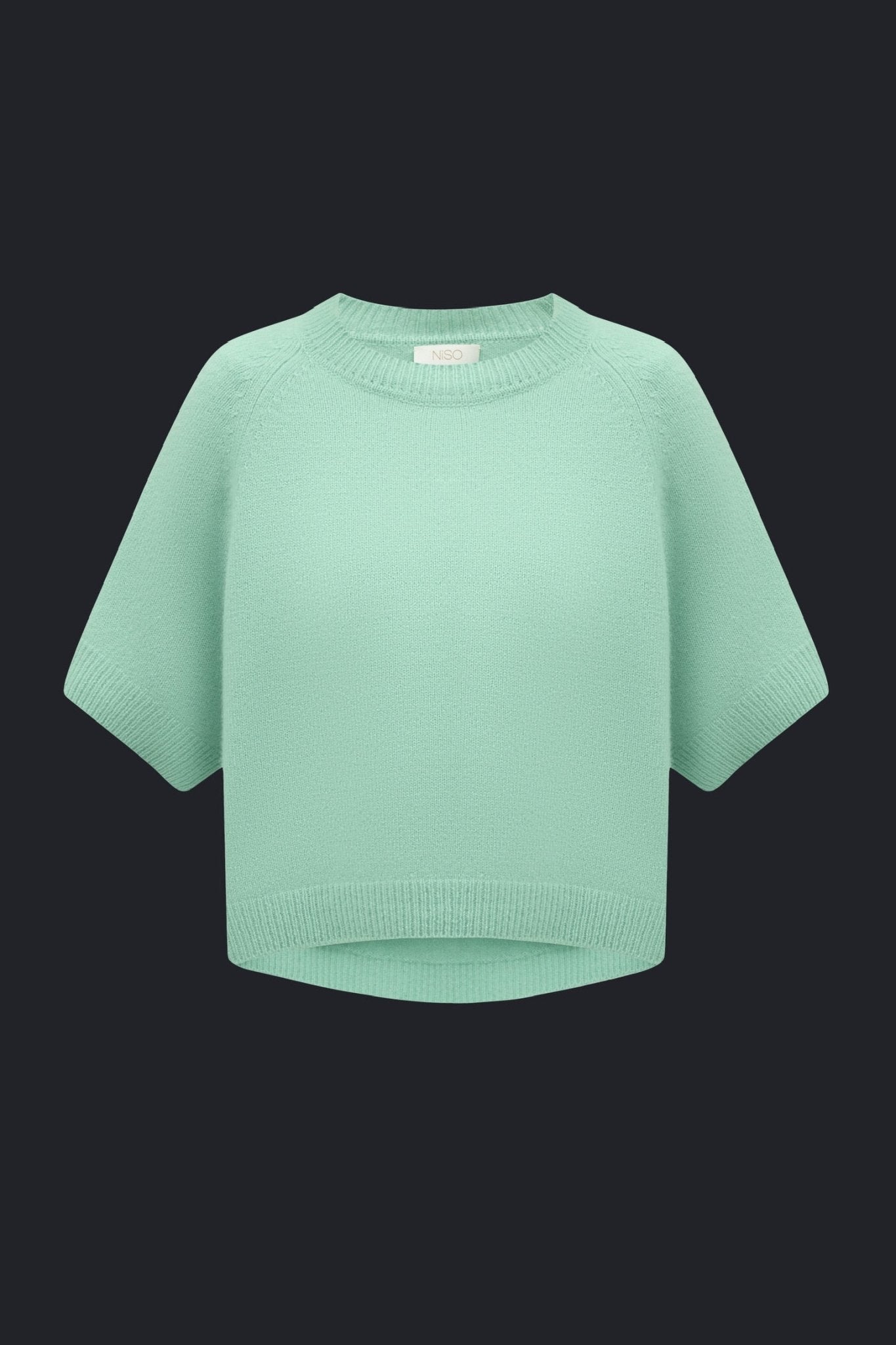 Lightweight 100% Cashmere T-Shirt in Mint - NiSO