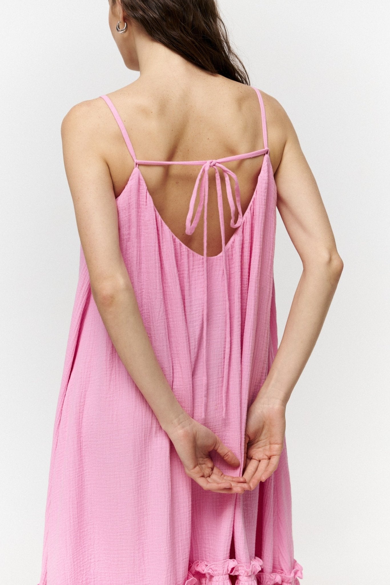 Universal Long Muslin Summer Dress in Pink - NiSO