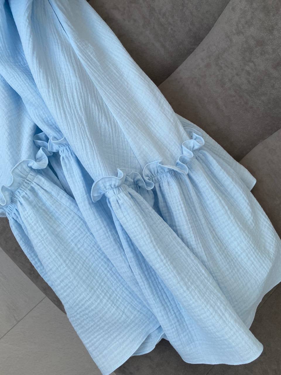 Universal Midi Muslin Summer Dress in Blue - NiSO