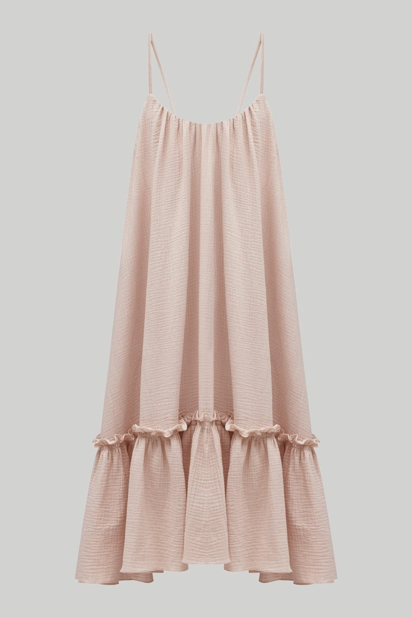 Universal Midi Muslin Summer Dress in Powder - NiSO