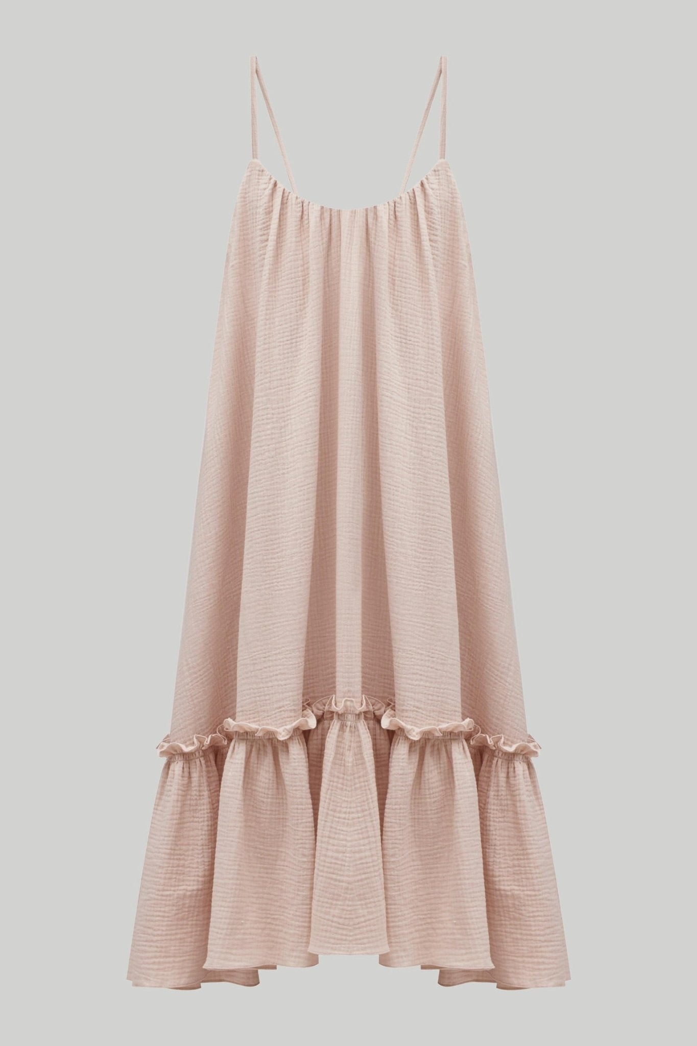 Universal Midi Muslin Summer Dress in Powder - NiSO