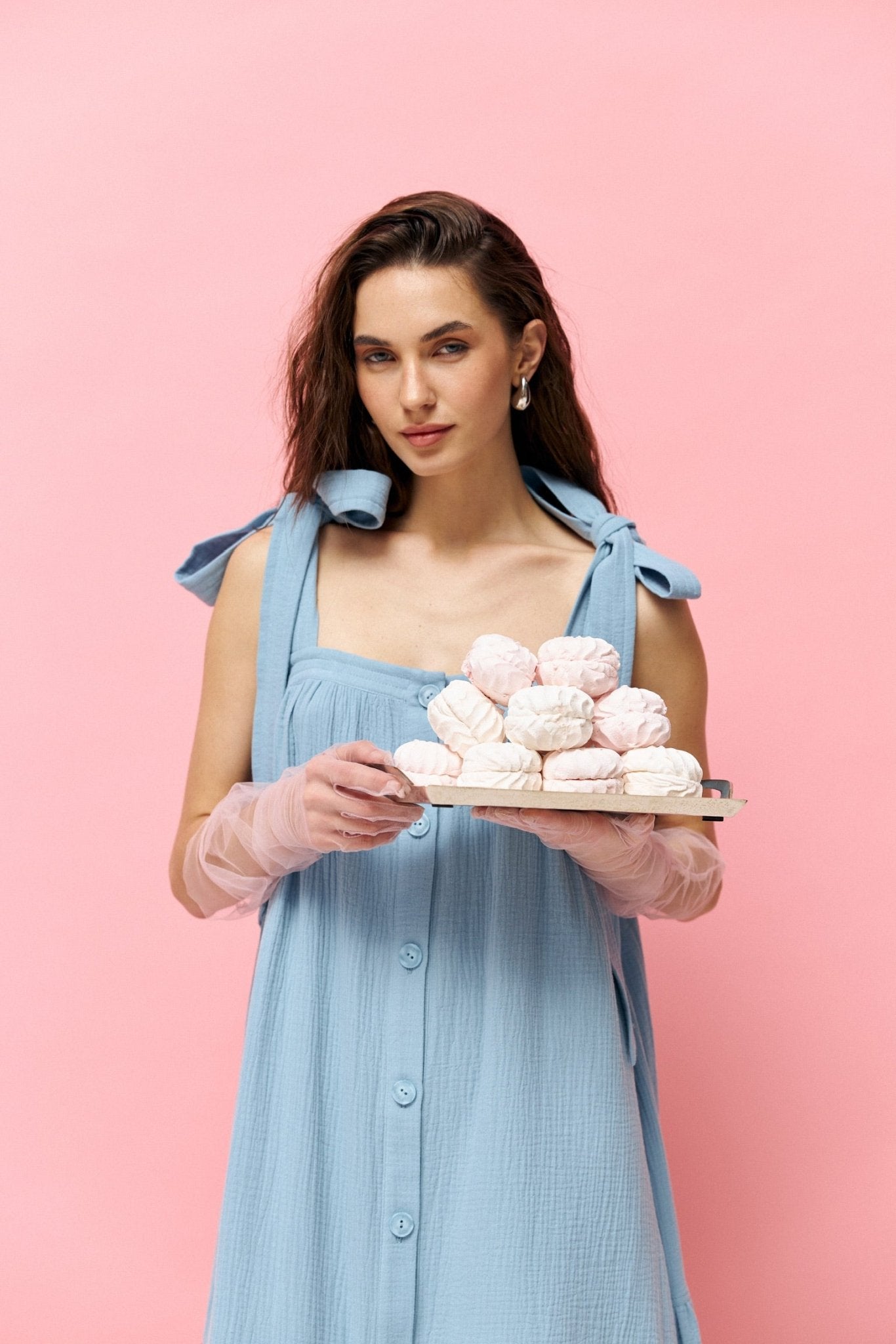 Universal Long Muslin Summer Dress in Blue - NiSO