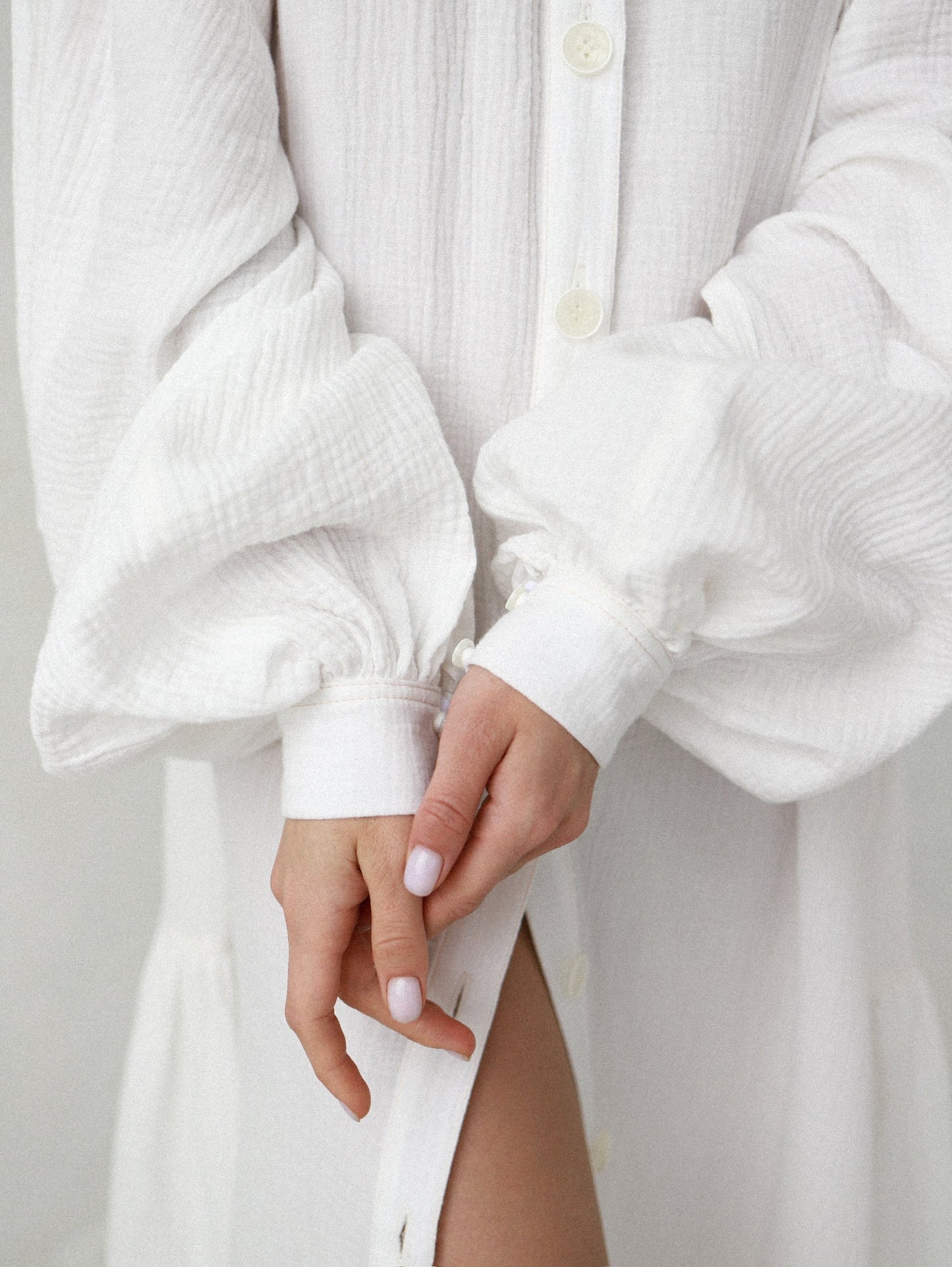 Universal Midi Muslin Dress "Olenka" in White - NiSO