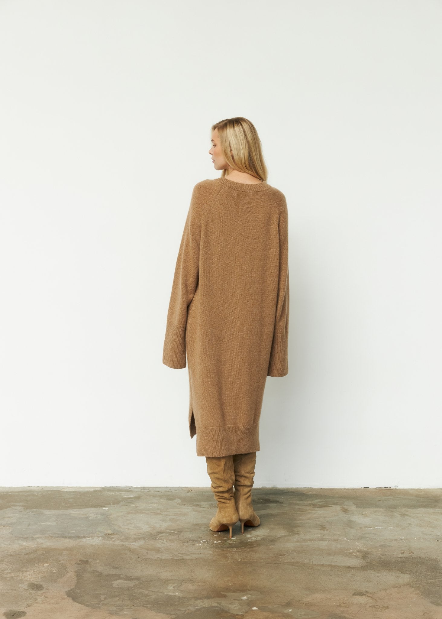 Pure Cashmere Dress in Camel - NiSO