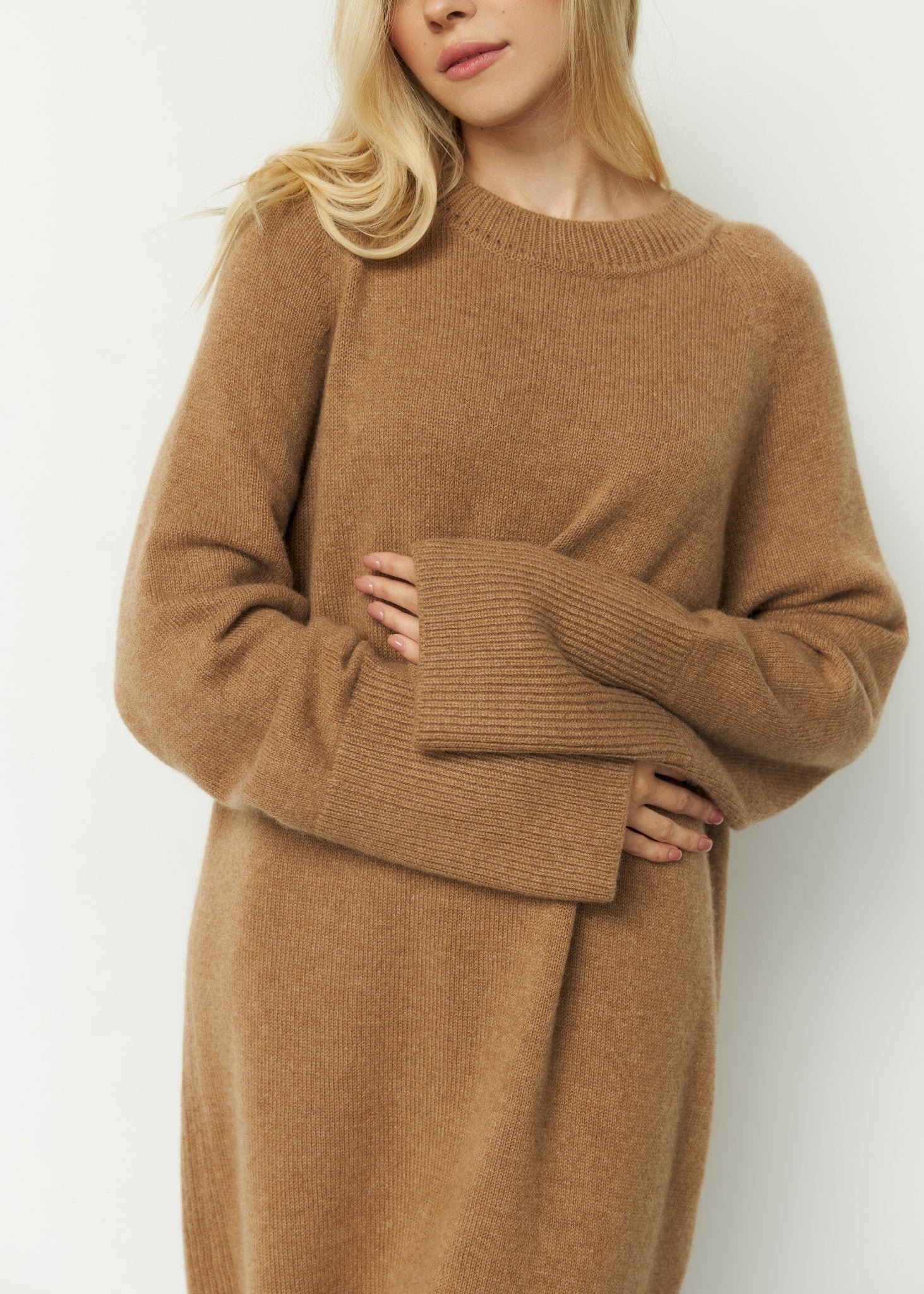 Pure Cashmere Dress in Camel - NiSO