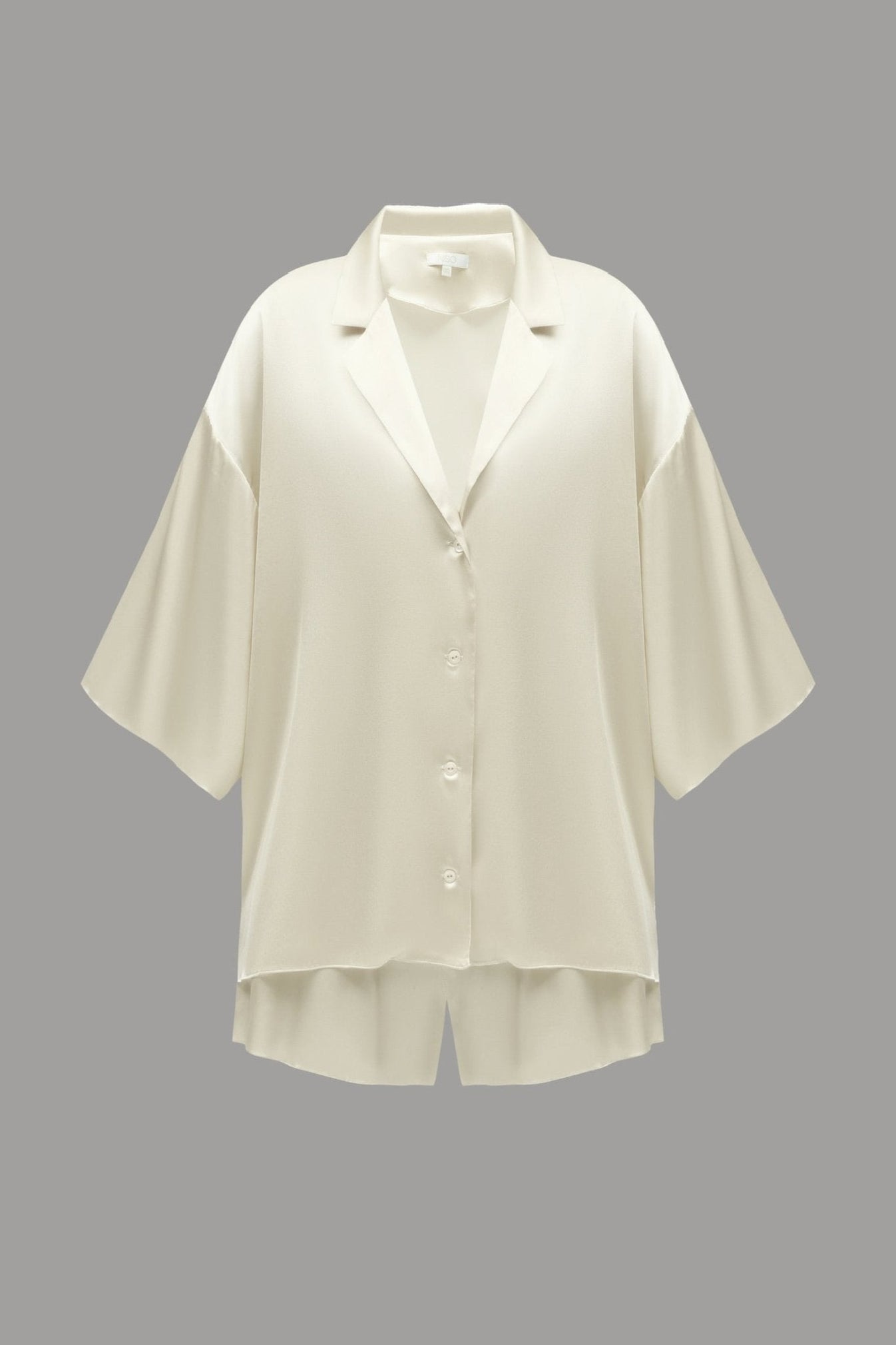 Pure Silk Blouse and Shorts Set in Champagne - NiSO