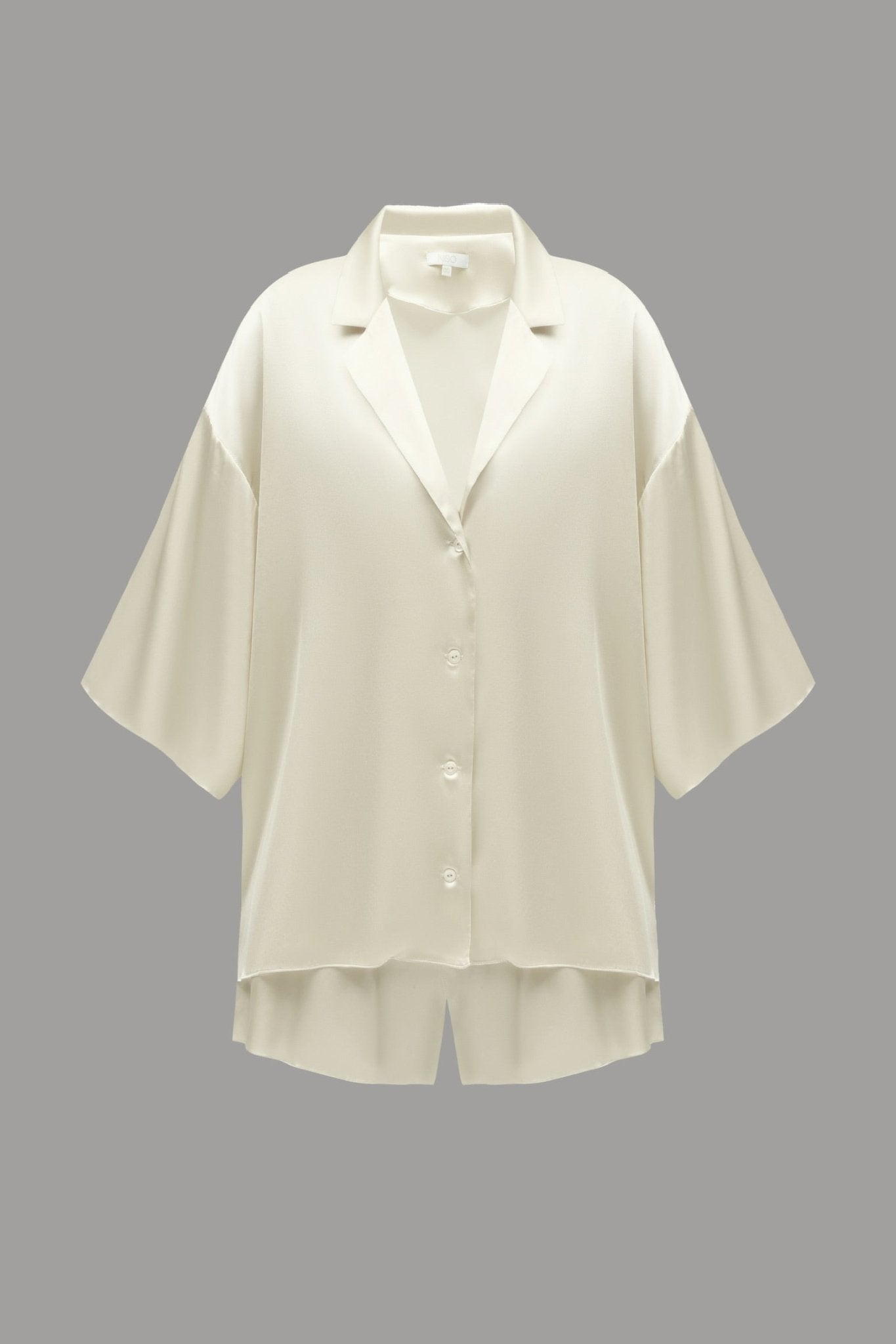 Pure Silk Blouse and Shorts Set in Champagne - NiSO