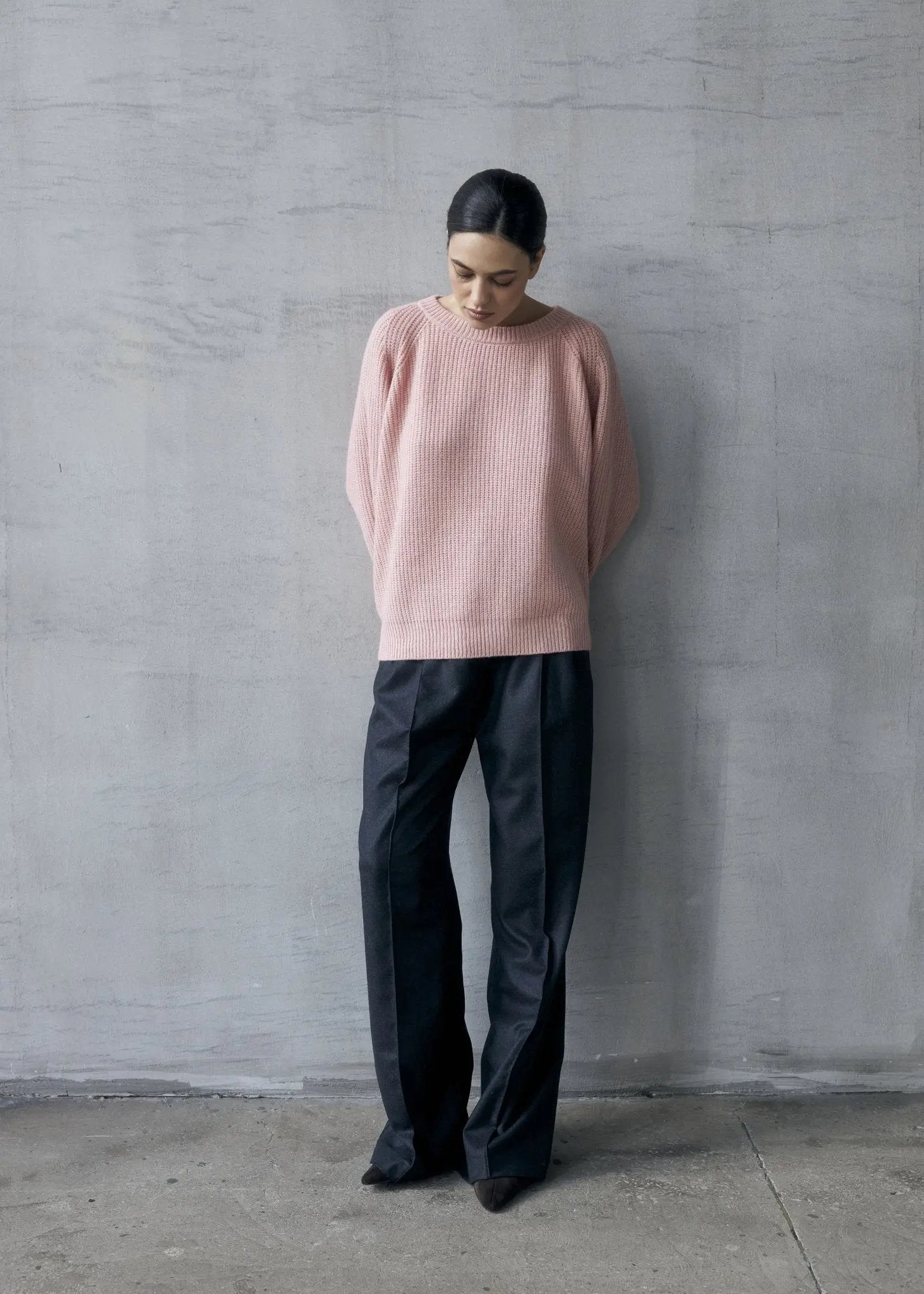 RUTA Ribbed-knit Cashmere Sweater in Light Pink - NiSO