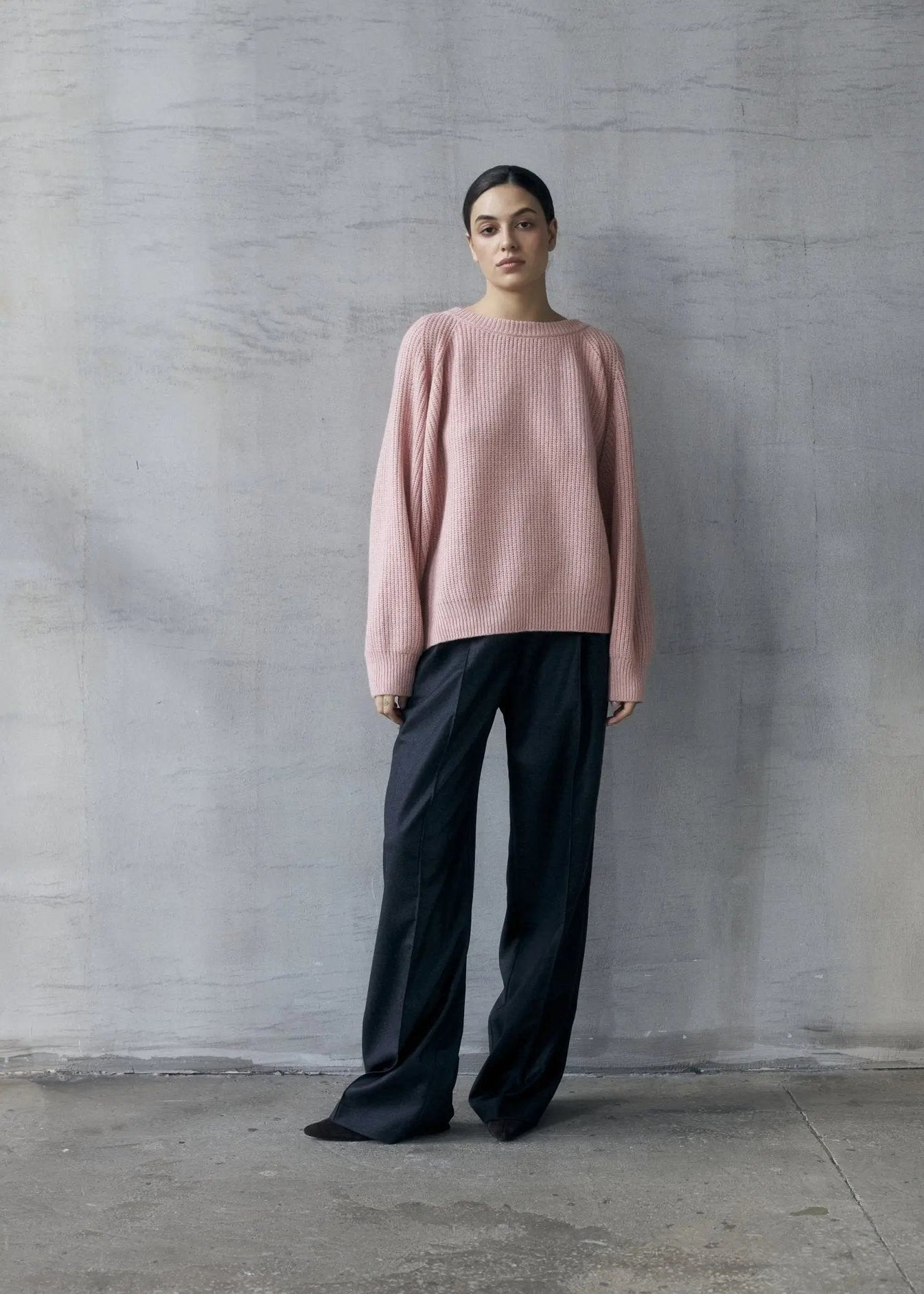 RUTA Ribbed-knit Cashmere Sweater in Light Pink - NiSO