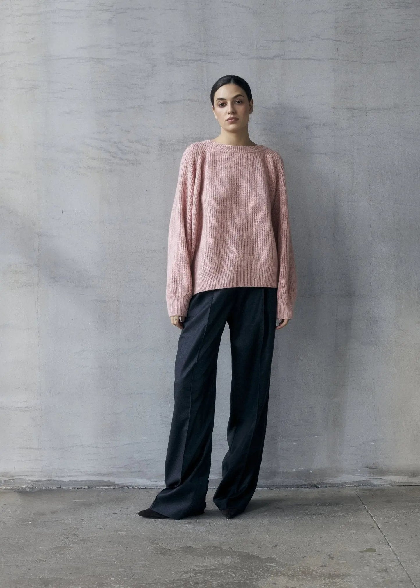 RUTA Ribbed-knit Cashmere Sweater in Light Pink - NiSO